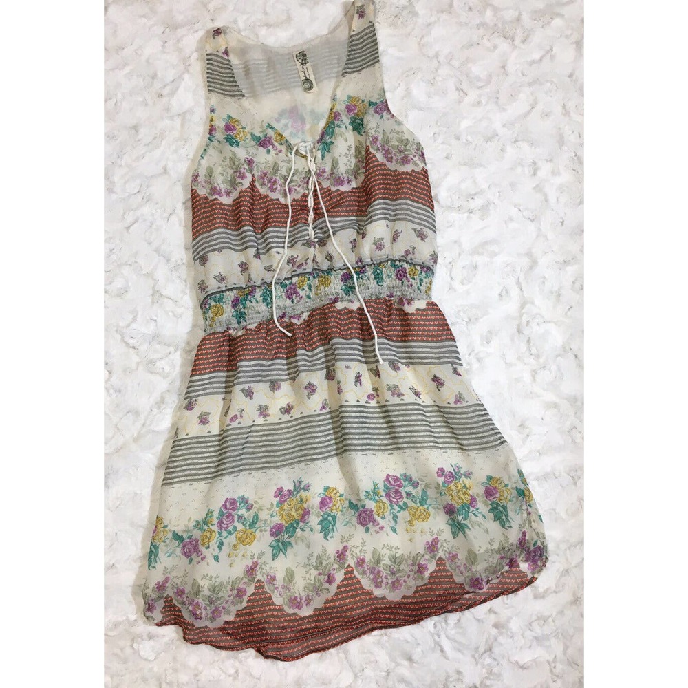 free people floral boho tank dress size medium